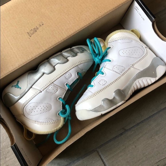 Rare. Jordan 9 retro lemon turquoise toddler size 7 - Picture 2 of 11